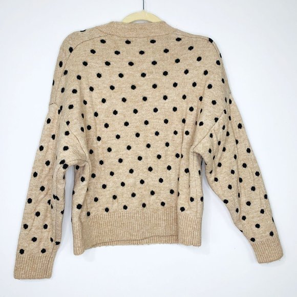 H&M Cream and Black Polka Dot Sweater Sz‎ M - Picture 7 of 9
